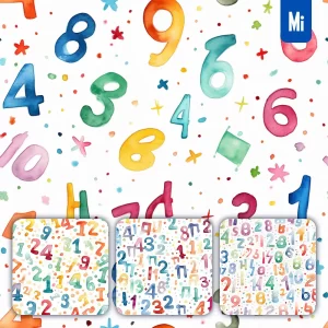 Midjourney Prompt Number Cute Painting Watercolor Ink Drawing Pattern