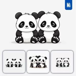 Midjourney Prompt Panda Cartoon Illustration Drawing