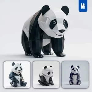 Midjourney Prompt Panda Paper Folding Origami Art