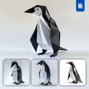 Midjourney Prompt Penguin Paper Folding Origami Art
