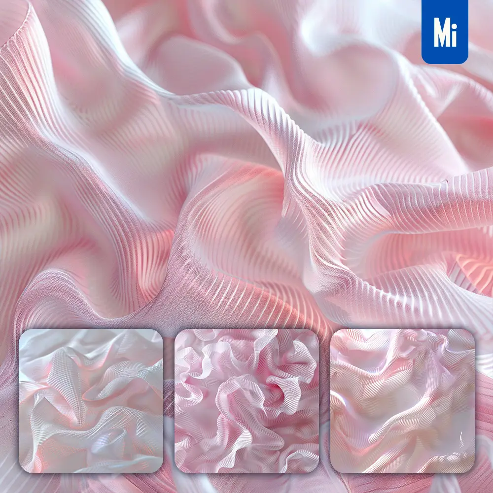 Midjourney Prompt Pink White Wire Fabric Material Background