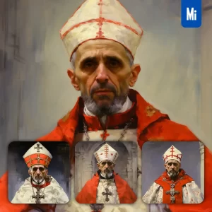 Midjourney Prompt Pope Renaissance Medieval Primitive Portrait Oil Painting