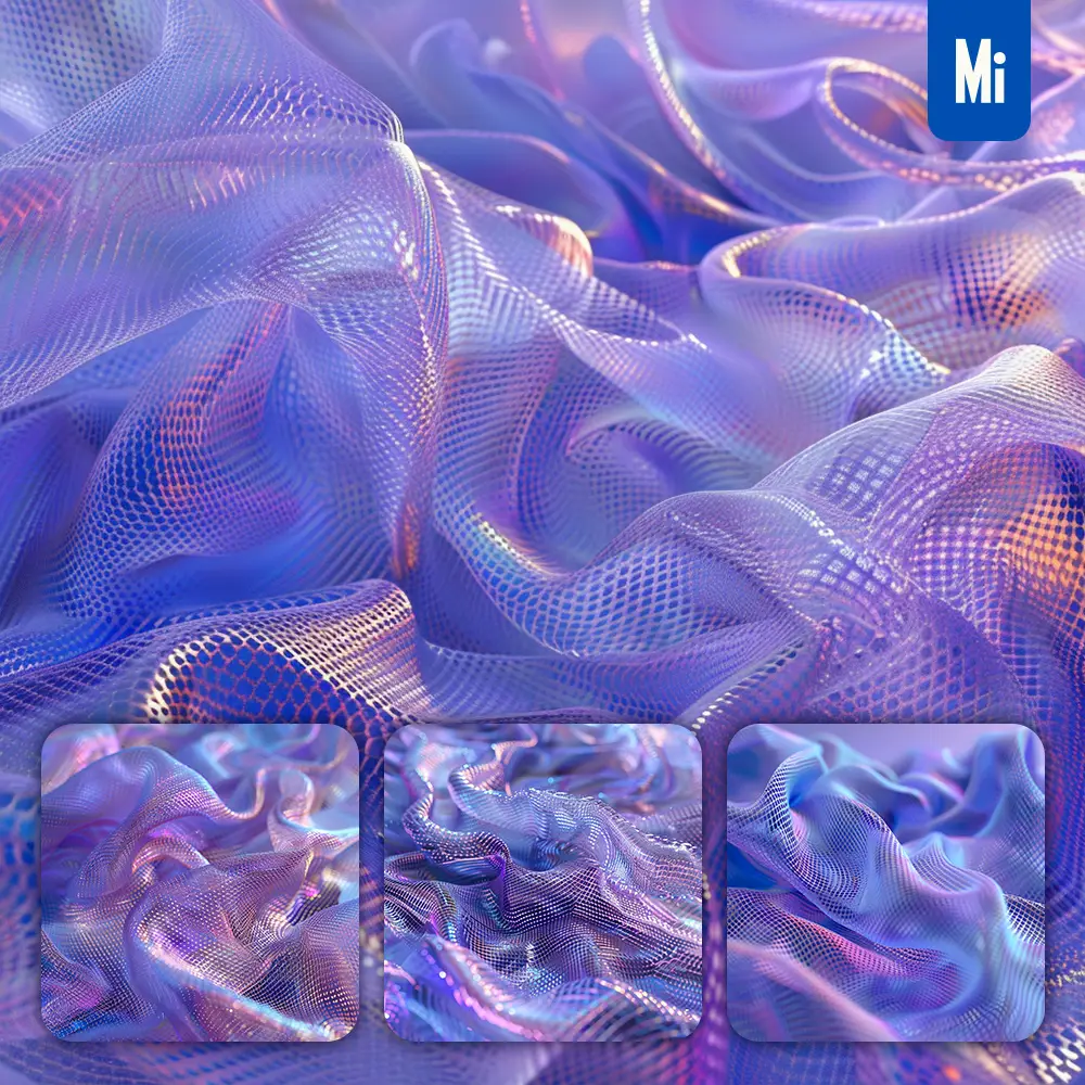 Midjourney Prompt Purple Blue Wire Fabric Material Background