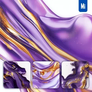 Midjourney Prompt Purple Golden Paste Water Painting Wallpaper Abstract Liquid Photography