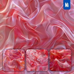 Midjourney Prompt Red Pink Wire Fabric Material Background