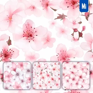 Midjourney Prompt Sakura Flowers Cute Painting Watercolor Ink Drawing Pattern