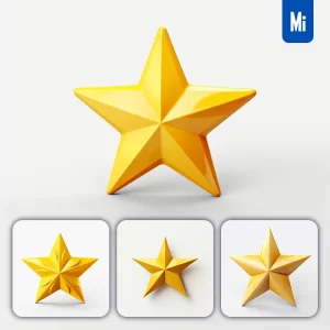 Midjourney Prompt Star Yellow White C4D 3D Icon Cartoon