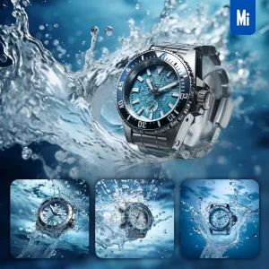 Midjourney Prompt Watch Underwater Splash Water Spray Photography