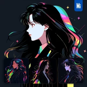 Midjourney Prompt Woman Executive Politician Side Lady Lawyer Girl Cartoon Japanese Animation Portrait Vector Illustration Art Colorful