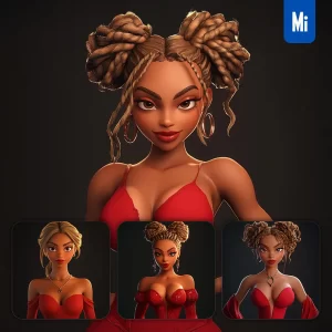Midjourney Prompt Beyonce Superstar Model Cartoon Character 3D Cute Animation
