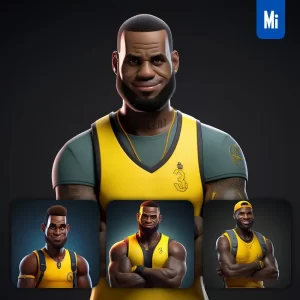 Midjourney Prompt Lebron James Cartoon Character 3D Cute Superstar Animation