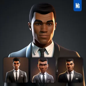 Midjourney Prompt Muhammad Ali Cartoon Character 3D Cute Superstar Animation