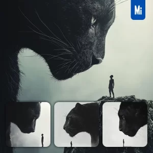 Midjourney Prompt Black Panther Human Man Illustration Dramatic Scene