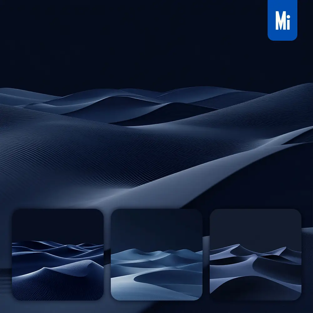 Midjourney Prompt Blue Sand Dunes Gradient Background Minimalist Photography