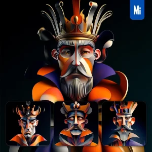 Midjourney Prompt Emperor King Abstract Front Character Design Animation Cartoon