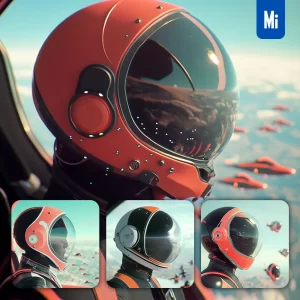 Midjourney Prompt Futuristic Aviator Pilot Helmet Cockpit Side Portrait Photography