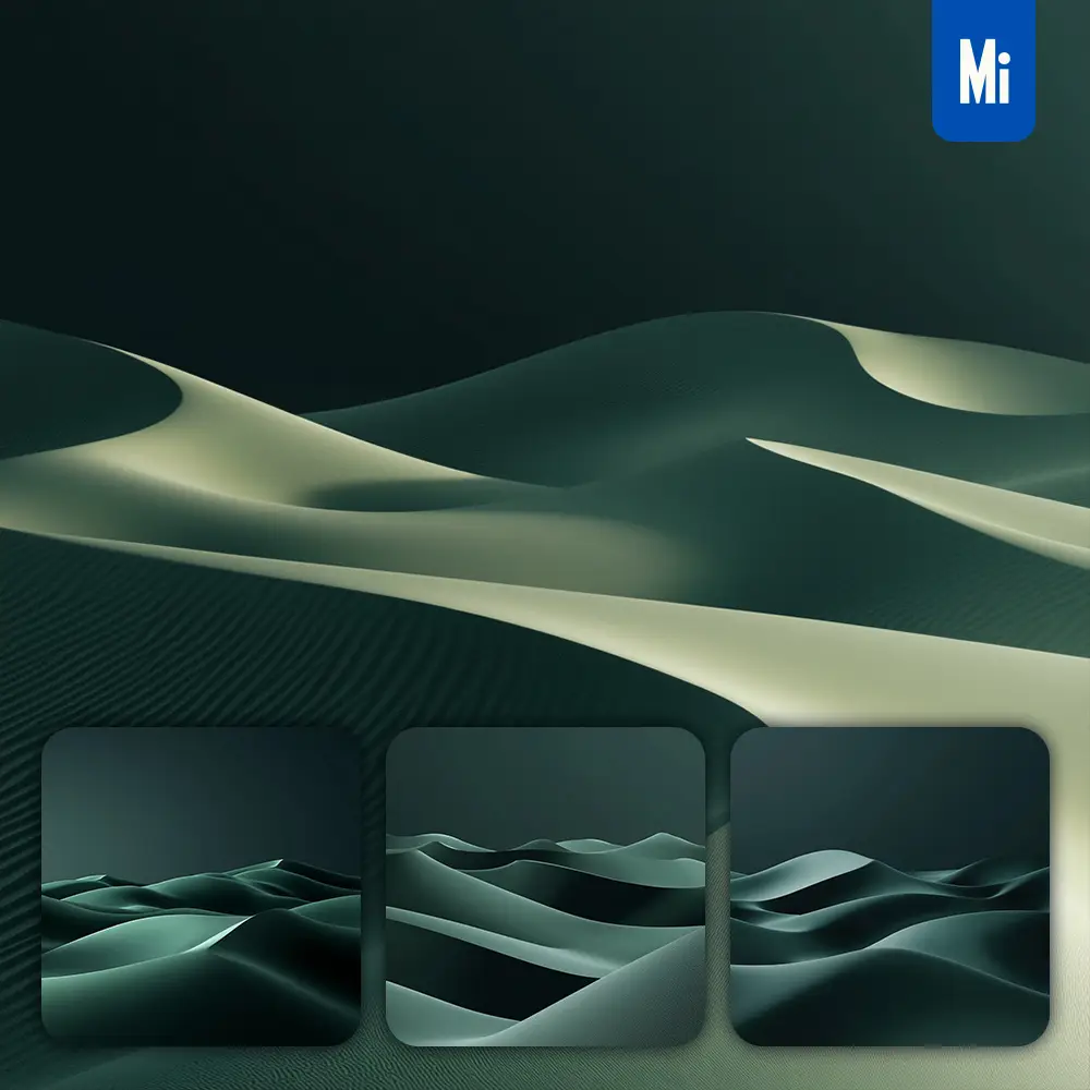 Midjourney Prompt Green Sand Dunes Gradient Background Minimalist Photography
