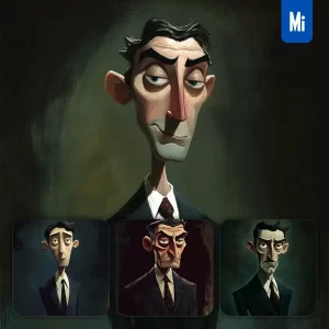 Midjourney Prompt Man Male Gentleman Lawyer Manager Suit Abstract Character Design Animation Cartoon
