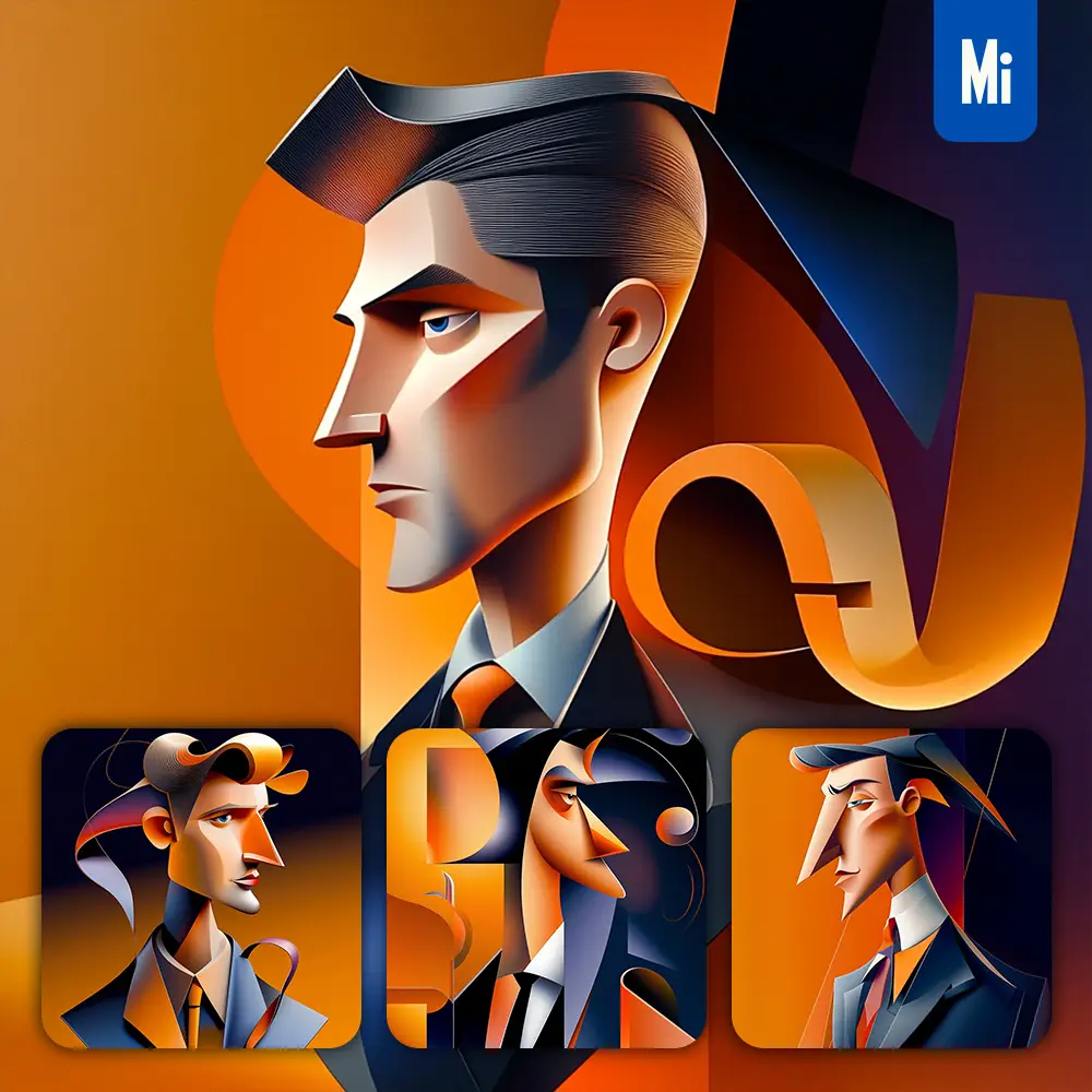 Midjourney Prompt Dress Side Lady Woman Female Abstract Character Design Animation Cartoon Portrait
