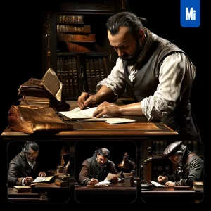 Midjourney Prompt Sir Gentleman Man Write Cinema Ancient Still Oil Painting Photography