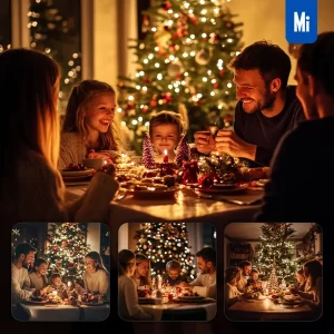 Midjourney Prompt German Family Happy Christmas Eve Dine Together Photography