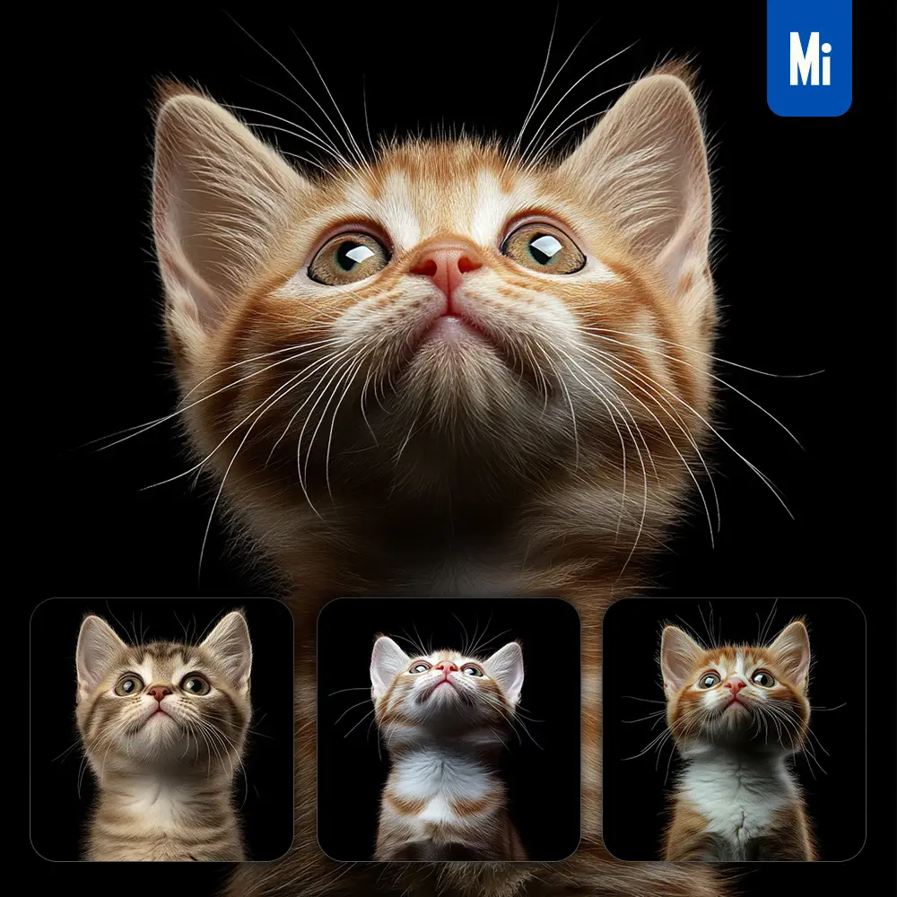 Midjourney Prompt Munchkin Cat Kitten Head Face Front Look Up Portrait Photography