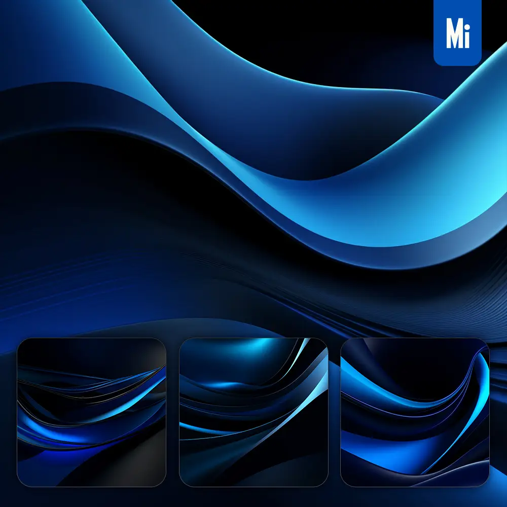 Midjourney Prompt Blue Modern Abstract Shape Elegant 3D Wallpaper Design Screensaver Curved Lines Minimalistic Background