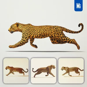Midjourney Prompt Leopard Cheetah Running Sketch Detail Oil Painting Photography