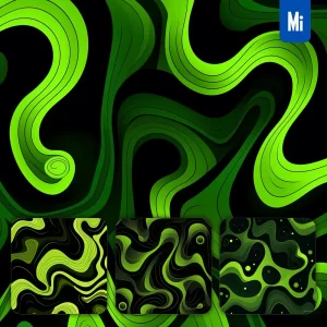 Midjourney Prompt Lime Green Vector Graphic Pattern Design Wallpaper Curve Shape