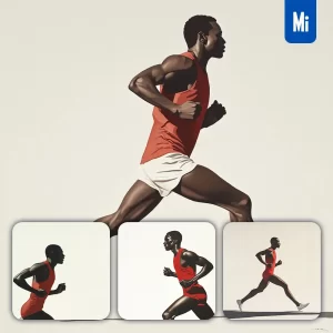 Midjourney Prompt Man Human African Running Run Sketch Detail Oil Painting Photography