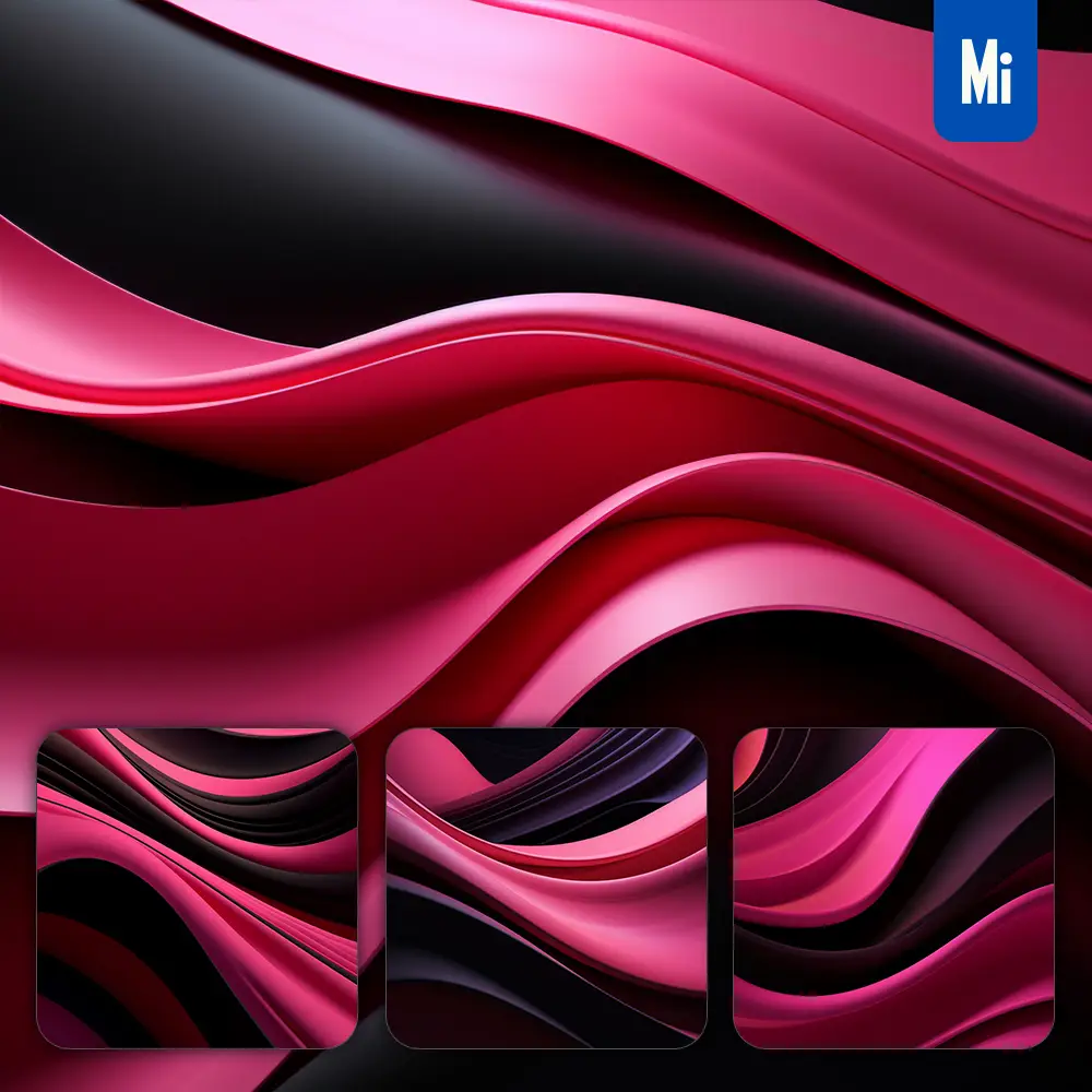 Midjourney Prompt Pink Modern Abstract Shape Elegant 3D Wallpaper Design Screensaver Curved Lines Minimalistic Background