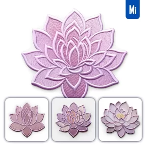 Midjourney Prompt Purple Lotus Flower Flat Embroidery Fabric Gradient