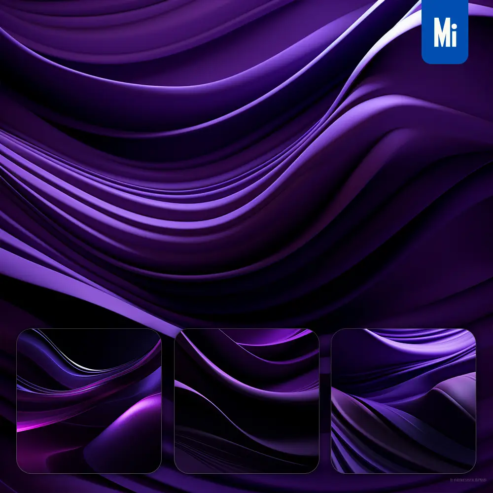 Midjourney Prompt Purple Violet Modern Abstract Shape Elegant 3D Wallpaper Design Screensaver Curved Lines Minimalistic Background