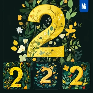 Midjourney Prompt 2 Number Text Yellow Leaf Leaves Tree Branches Illustration Vector Drawing