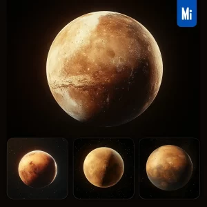 Midjourney Prompt Mars Heavenly Planet 3D Rendering Photography