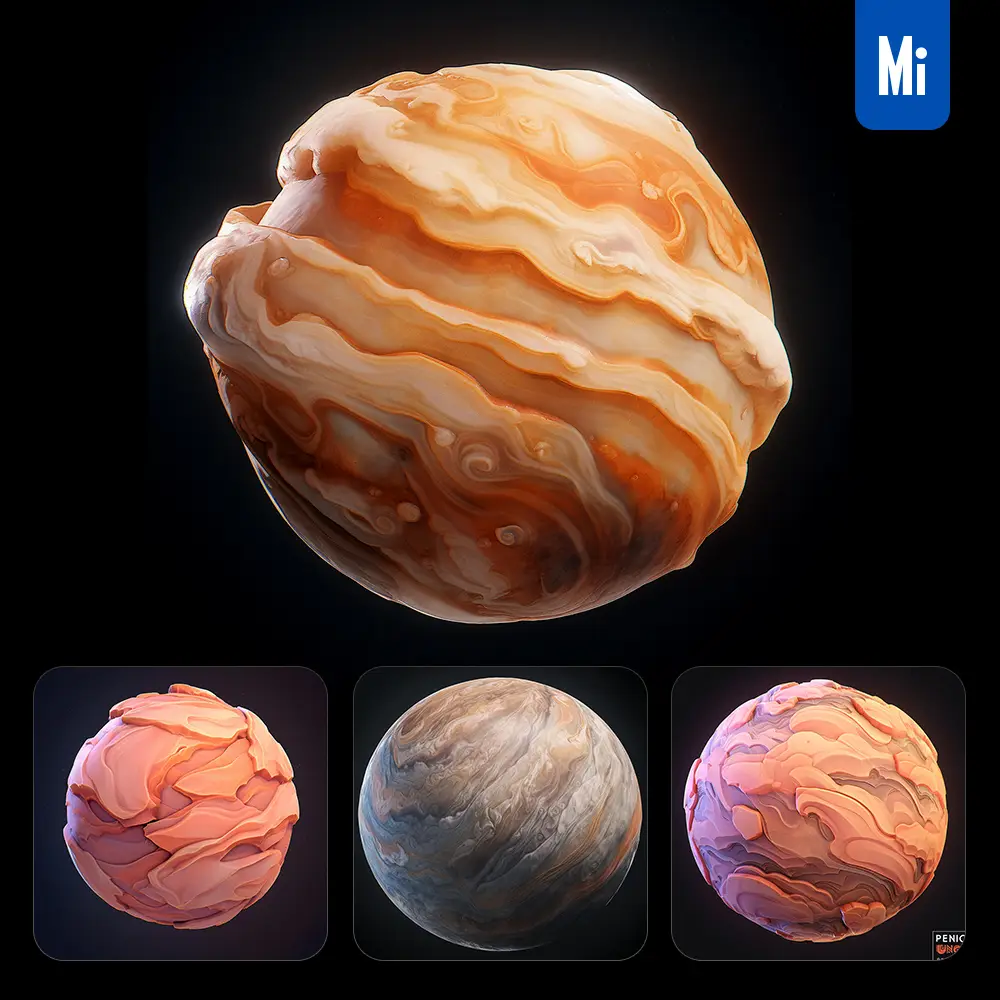 Midjourney Prompt Venus Icon Design UI 3D Rendering Game Planet