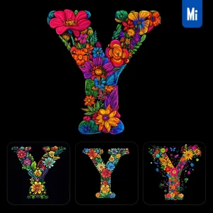Midjourney Prompt Y Letter Test Flower Colorful Illustration Logo