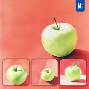 Midjourney Prompt Green Apple Red Fruit Close Up Photography