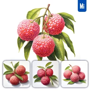 Midjourney Prompt Litchi Lychee Leaf Leaves Detailed Illustration Painting