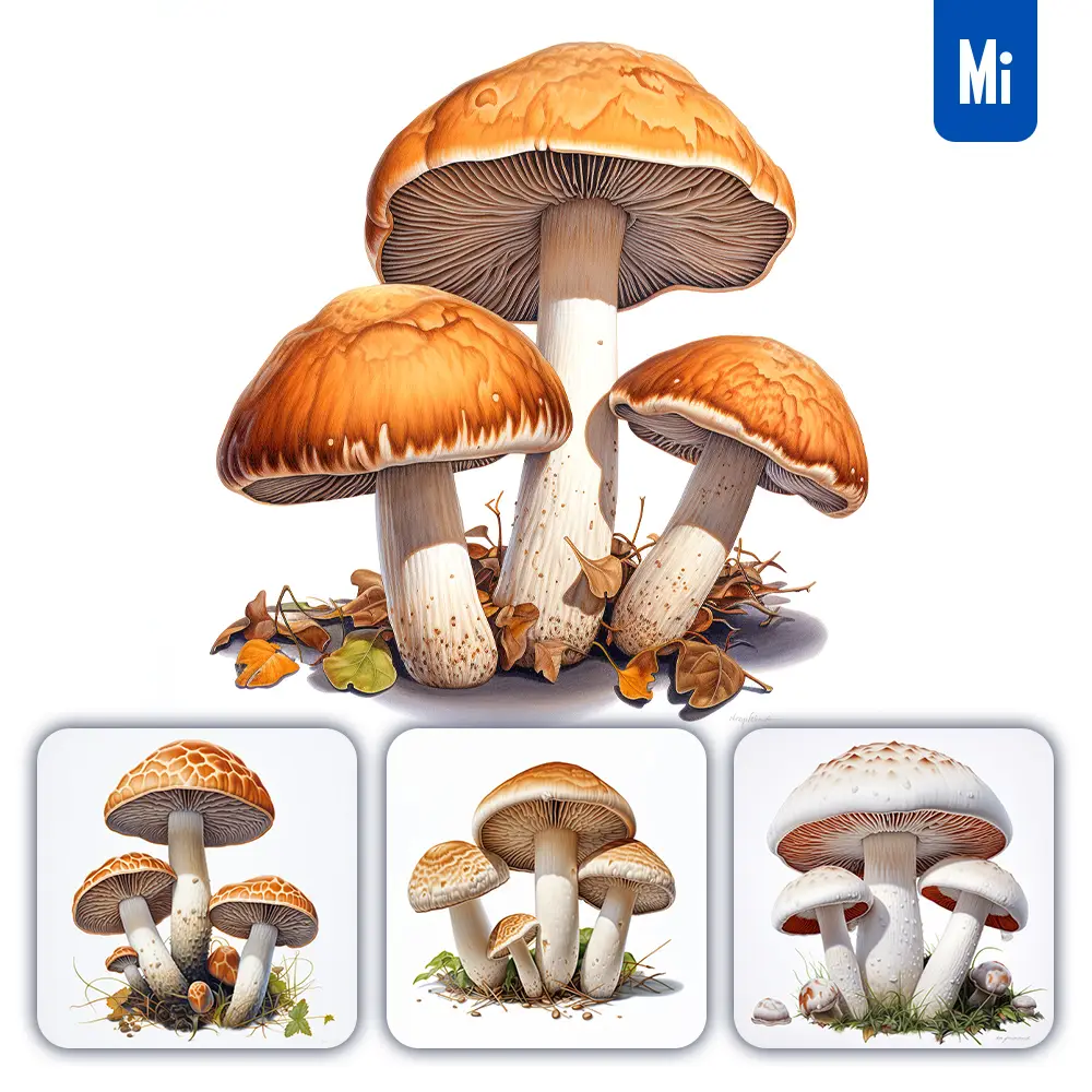 Midjourney Prompt Mushroom Vegetable Detailed Illustration Painting