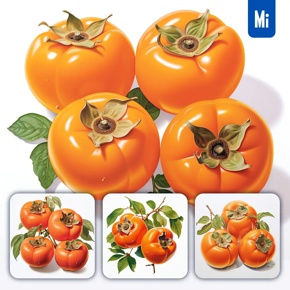 Midjourney Prompt Persimmon Leaf Leaves Detailed Illustration Painting