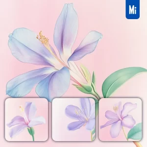 Midjourney Prompt Purple Bauhinias Flower Leaves Close Up Photography