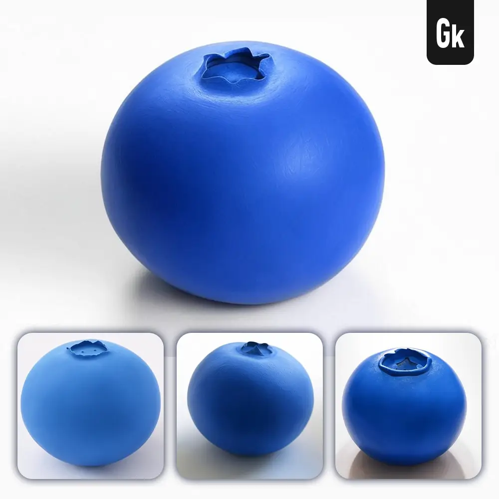 Grok Prompt Blueberry 3D Rendering Icon Cartoon Simple Model Fruit