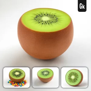 Grok Prompt Kiwi Fruit 3D Rendering Icon Cartoon Simple Model