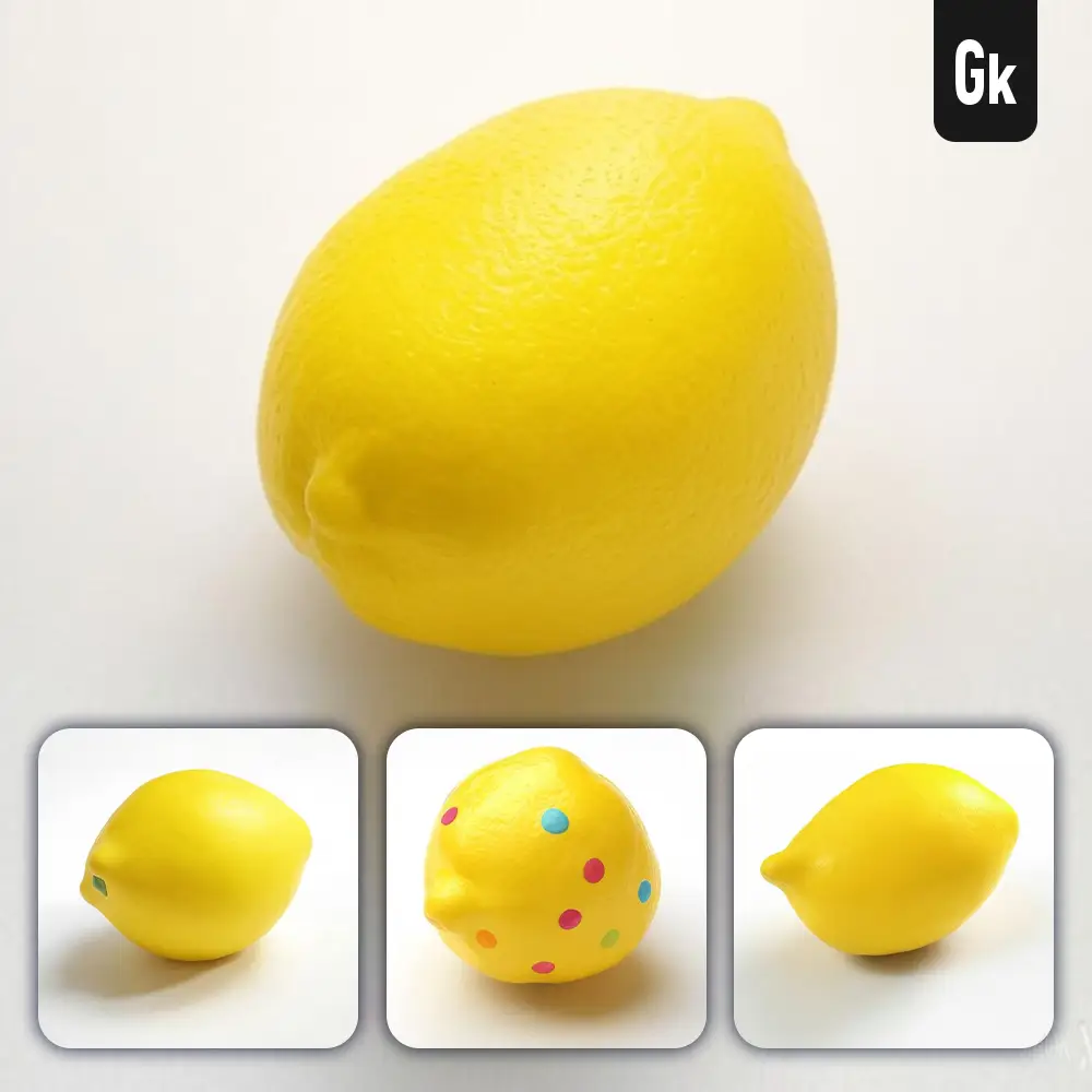Grok Prompt Lemon 3D Rendering Icon Cartoon Simple Model Fruit