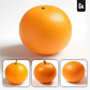Grok Prompt Orange 3D Rendering Icon Cartoon Simple Model Fruit