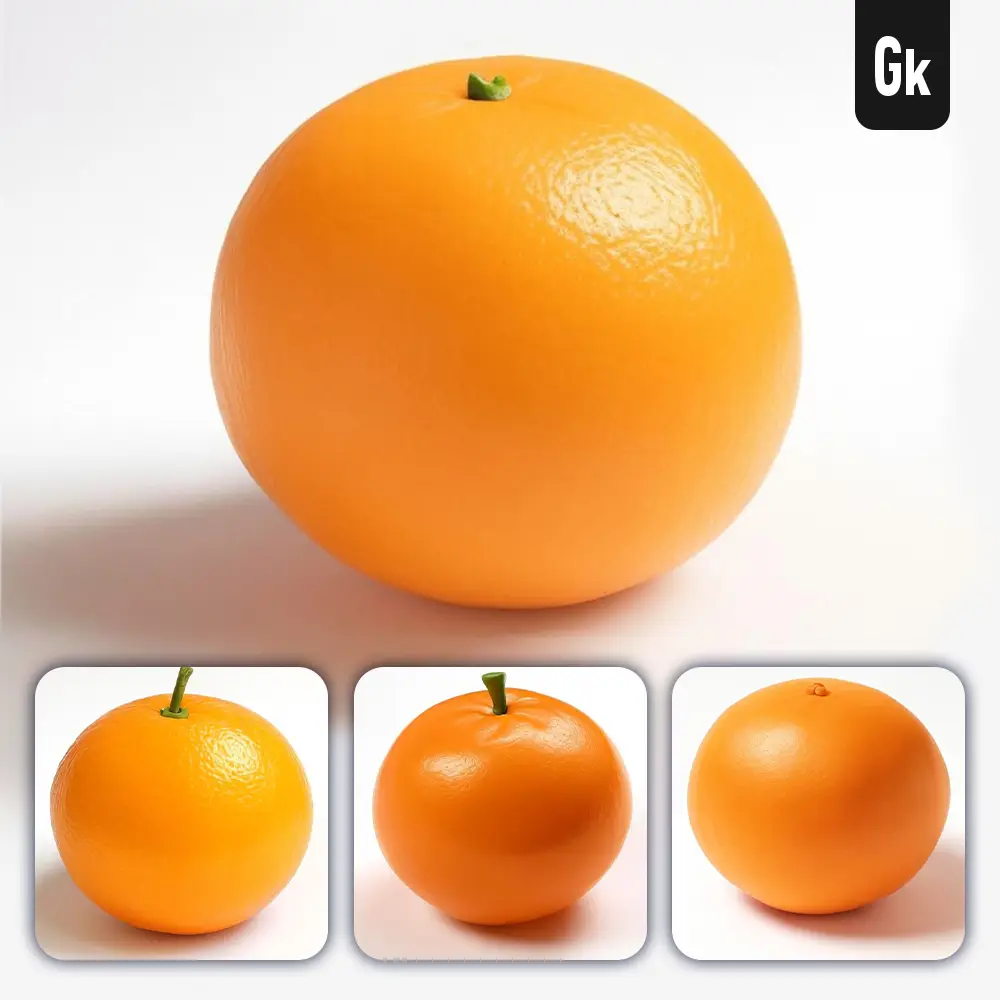 Grok Prompt Orange 3D Rendering Icon Cartoon Simple Model Fruit