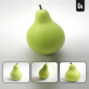 Grok Prompt Pear 3D Rendering Icon Cartoon Simple Model Fruit