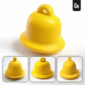 Grok Prompt Yellow Bell 3D Rendering Icon Cartoon Simple Model