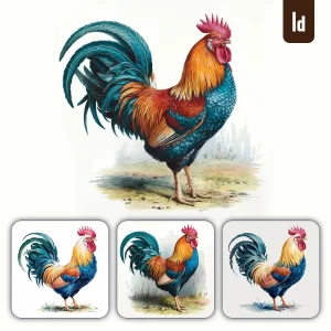 Ideogram Prompt Rooster Watercolor Illustration Art Painting Drawing